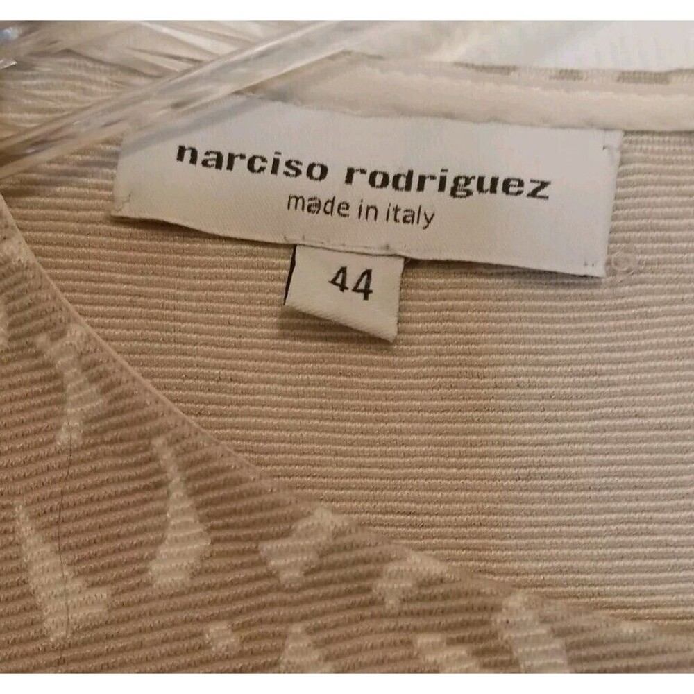 NARCISO RODRIGUEZ Designer Bodycon  Animal Print Dress  Beige White New Sz 44/8 - Picture 8 of 16
